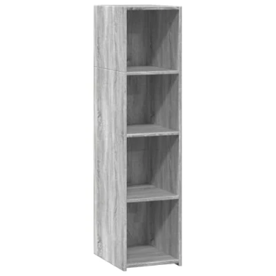 Image of vidaXL Highboard Grey Sonoma 124cm Tall Engineered Wood Storage Cabinet for Living Room/Bedroom