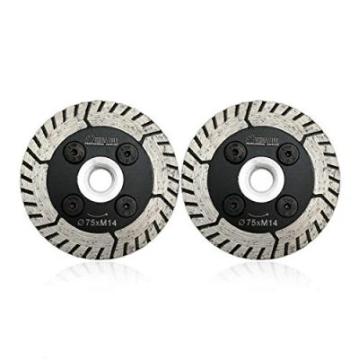 Image of SHDIATOOL Diamond Cutting Grinding Disc 2PK 3 Inch / 75mm Dual Blade Saw for Granite Marble Concrete