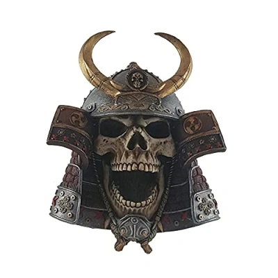Image of Nemesis Now Kabuto Skull 26.6cm Wall Plaque, Resin, Ivory, One Size