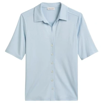 Image of Marc O&#039;Polo Blouse Short Sleeve Classic FIT Buttondown blouse, Women&#039;s, Size: Medium, Smooth sky