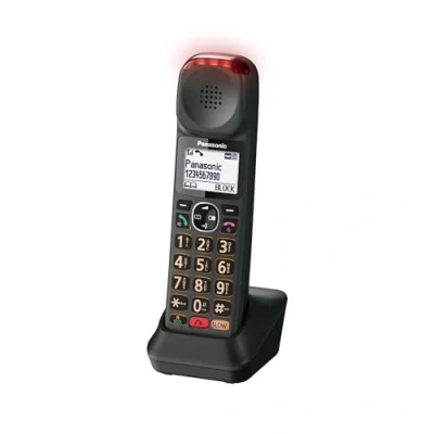 Image of Panasonic KX TGMA45 Digital Cordless Phone Additional Handset (No standalone) &amp; Charging Cradle, LCD, Loud Volume, Slow Talk Mode, Tone Control, Metallic Black