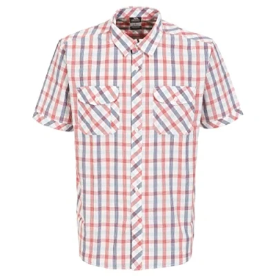 Image of Trespass Hopedale Men&#039;s Outdoor Short Sleeve Shirt available in Red Check Medium