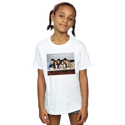 Image of Absolute Cult Friends Girls Group Photo Milkshakes T Shirt White 7 8 Years