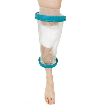 Image of JTKENS Adult Leg Knee Cast Bandage Waterproof Protector Cover Bath shower for Reusable Transparent