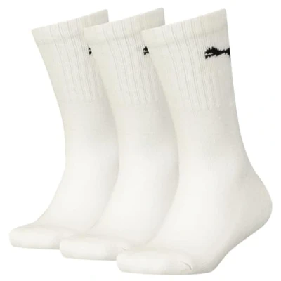 Image of PUMA Unisex Kid&#039;s Crew Socken, White, 27/30 (Pack of 3)