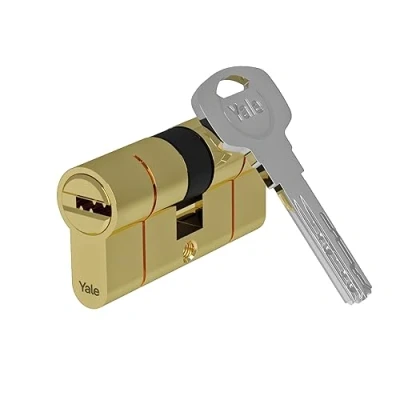 Image of Yale 10 2103 3050 KC 0201 2100 Series (Patented) Rotary Knob 30/50 Polished Euro Profile Cylinder, Brass