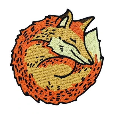 Image of Sleeping Fox Iron on Patch Forest Animals Embroidery Patch, Patches, Orange Foxes ironable for Children and Adults Badges Finally Home