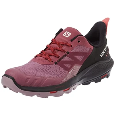 Image of SALOMON Outpulse Gore tex Hiking Shoes for Women, Tulipwood/Black/Poppy Red, 7.5 UK