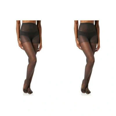 Image of 3 Pair Barely Black 24/7 15 Denier + Lycra Tight Ladies Medium Charnos