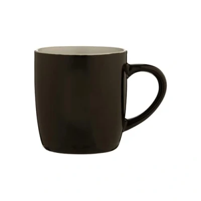 Image of Price &amp; Kensington Stoneware Mug, Black, 330 ml, with Two Tone, Solid Glaze Decoration, Dishwasher and Microwave Safe, Coffee Mugs, Cappuccino Cups