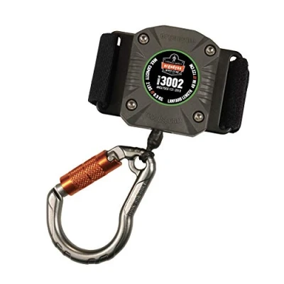 Image of Ergodyne Squids 3002 Retractable Tool Lanyard with Locking Carabiner, Straps to Attach Belt or Harness