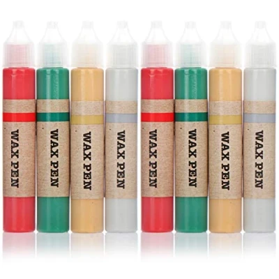 Image of com four® Set of 8 wax pens for candles liner in great colors candle pen painting (08 pieces crayons)