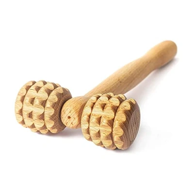 Image of Tuuli Accessories Face Massage Roller Tool Head Massager Maderotherapy Wooden