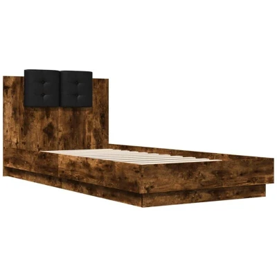 Image of vidaXL Bed Frame without Mattress Smoked Oak 100x200 cm