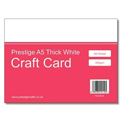 Image of Prestige A5 Thick White 400gsm Card for Crafting x 100 Sheets