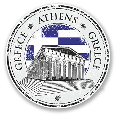 Image of 2 x 10cm Greece Athens Vinyl Sticker Decal Laptop Car Travel Luggage Tag #6084 (10cm 10cm)