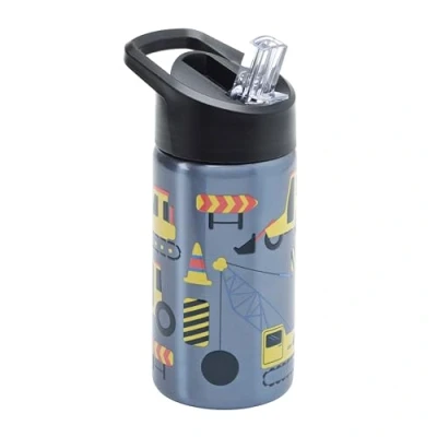 Image of Smash Stainless Steel Drink Bottle with Flip Top Lid and Straw Digger 500ml