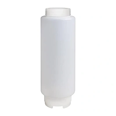 Image of Vogue Sauce Rotation Squeeze Bottle 570 ml/20 oz, Clear, Material: Polyethylene, Easy Fill &amp; Dispense Design, Anti Drip, Commerical Home Kitchen Use, CP068