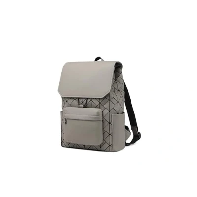 Image of Kono Laptop Backpack Casual Daypack for School Travel Work Backpack, Large Capacity Fits 15.6 Inch Laptop, Fashionable Triangular Patchwork Design, Multiple Colors Available rucksack Men (Grey)