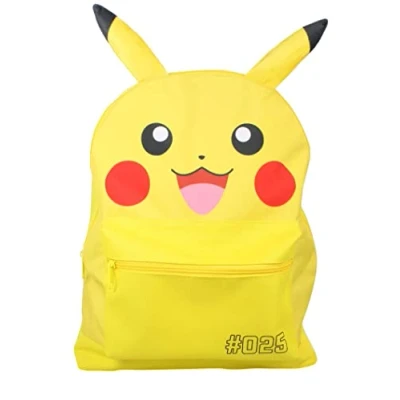 Image of Pokémon Backpack Pikachu Yellow 025 School Bag Kids Teens Travel Holiday Luggage for Boys Girls Pokeball (Yellow)