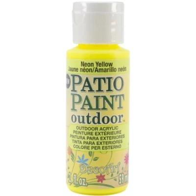Image of DecoArt Outdoor Acylic Paint, Acrylic, Neon Yellow, 59 ml (Pack of 1)