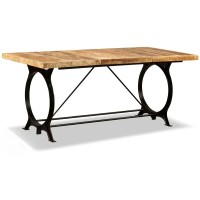Image of vidaXL Dining Table Solid Rough Mango Wood 180 cm