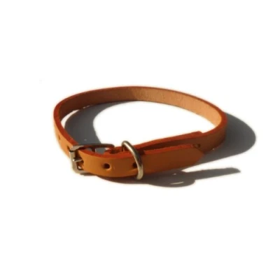 Image of Bridle Leather Dog Collar (London Tan, 12&quot; x 3/8&quot; (inches))