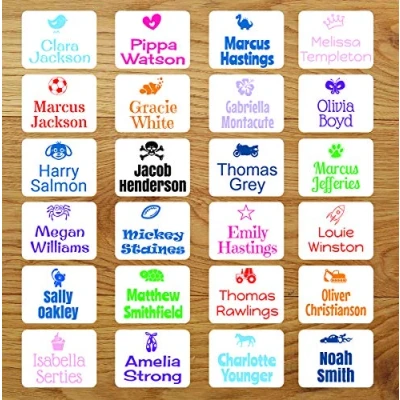 Image of Stick On Clothing Name Labels, Personalised with image &amp; NO IRON (60)