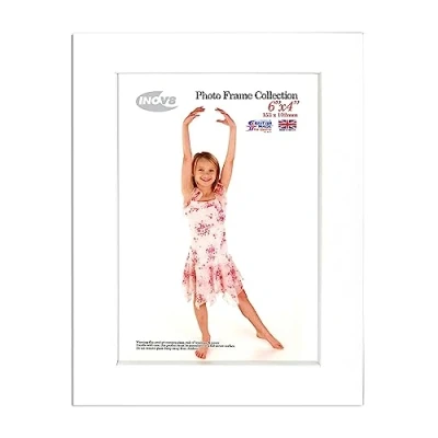 Image of Inov8 British Made Real Wood Picture/Photo Frame 6x4&quot; Inch(15x10cm) Auckland 20mm Pine White