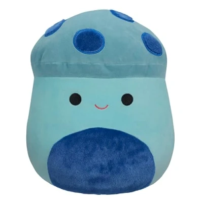 Image of Squishmallows Original 16 Inch Ankur The Teal Mushroom with Blue Fuzzy Spots and Belly