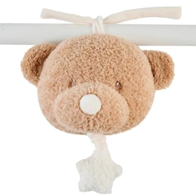 Image of Nattou Musical Cuddly, Built In Music Box, No Batteries Needed, Relaxing La Le Lu Melody, Huggable Sleep Soother, Activity Hanging Toy for Cot/Pram/Car Seat, Hand Washable, 16 cm, Caramel Bear