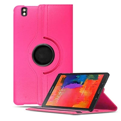 Image of Samsung Galaxy Tab Pro 8.4 Inch Case 360 Degree Rotating Stand Leather Flip Protective Cover for T320 (Pink)