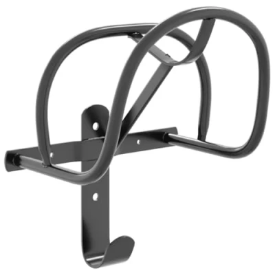 Image of vidaXL Wall Mounted Bridle Rack Black Iron Horse Tack/Accessory Organizer, Multi Use Hanger for Stables, Garages, or Homes