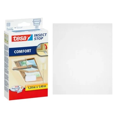 Image of tesa 55881 Insect Stop, Mosquito, Fly And Screen For Velux Roof Windows 1.2m x 1.5m White