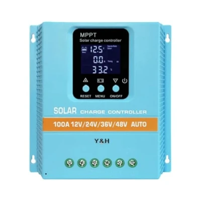 Image of Y&amp;H MPPT 100A Solar Charge Controller 12V 24V 36V 48V LCD Display Battery Intelligent Regulator Max 100V Input Dual USB for Lead acid/Lithium