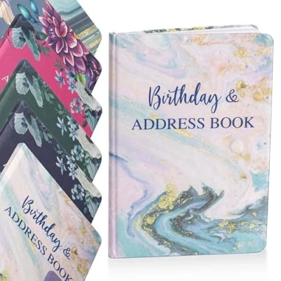 Image of A to Z Telephone Address Book Index Hard Back Cover with Pen Home Office Work Purple (Marble)