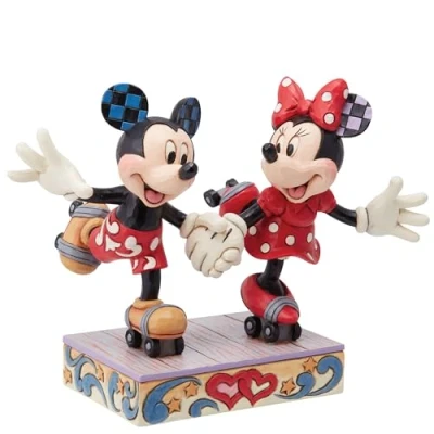 Image of Disney Traditions by Jim Shore A Sweet Skate Mickey and Minnie Mouse Figurine