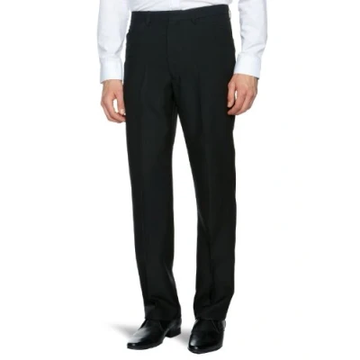 Image of Farah Hopsack Straight Men&#039;s Trousers Black W44 INxL31 in
