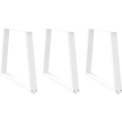 Image of vidaXL Dining Table Legs Steel V Shape, Adjustable Levelers, Easy Assembly, Contemporary White, Ideal for Custom Dining/Office Desk, 70x72 73.3cm