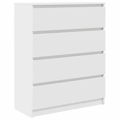 Image of vidaXL Sideboard Engineered Wood White 80 x 35 99 cm, Storage Cabinet, Hallway Furniture, Buffet