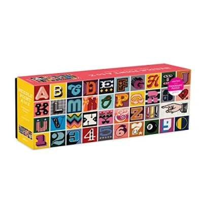 Image of Galison Mudpuppy Needlepoint A to Z 1000 Piece Panoramic Puzzle, 9780735365308