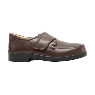 Image of Roamers Leather MudGuard Velcro XXX Wide Shoes Brown Softie Leather, Mens UK 10 / EU 44