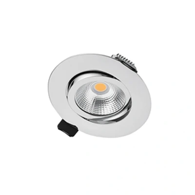 Image of Integral ILDL65L008 Lux Ultra Slim Tilt 6.5w LED Downlight, Chrome, IP40, 4000K, 670lm, 36 Beam