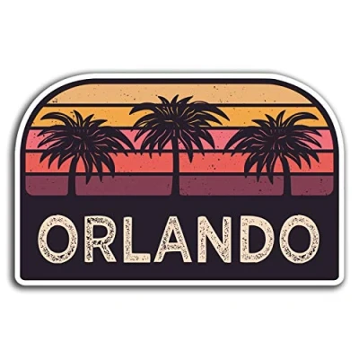 Image of 2 x 10cm Orlando America Vinyl Stickers Travel Sticker Laptop Luggage #32467 (10cm Wide)