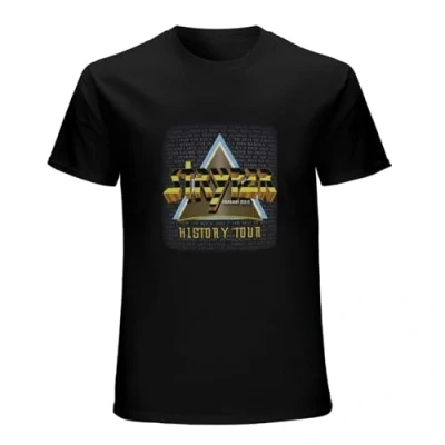 Image of BOAONI Stryper History Tour Small Non c Vinyl DVD Poster hat Art! Short Sleeve T Shirt Black XXL
