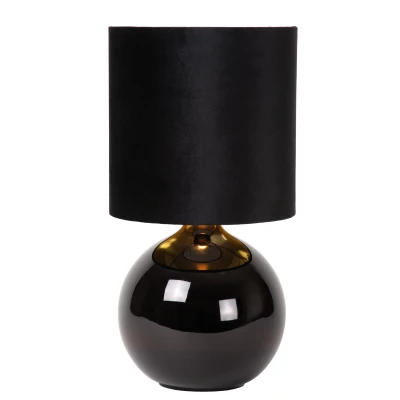 Image of Lucide Esterad table lamp, black, Ø 24 cm, height 47 glass