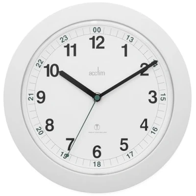 Image of Acctim Milan Wall Clock Radio Controlled 12/24 Hour Dial 25cm White 93/723RC