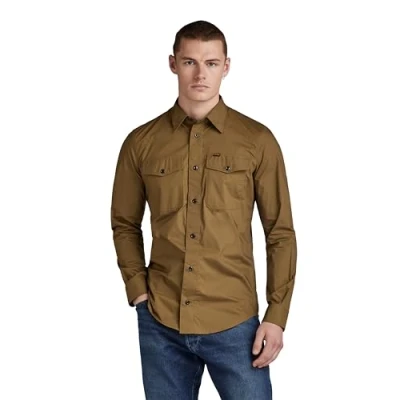 Image of G STAR Marine Shirt, Men&#039;s, Size: Small, Dark olive