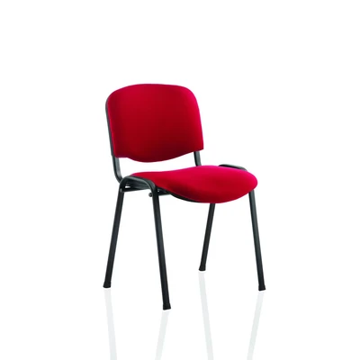 Image of ISO Stacking Chair Wine Fabric Black Frame