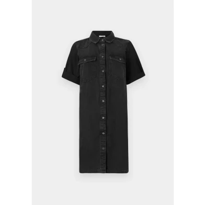 Image of Noisy may Women&#039;s Nmnew Signe S/S Denim Dress Wg001bl Noos, Black (Black 2), S